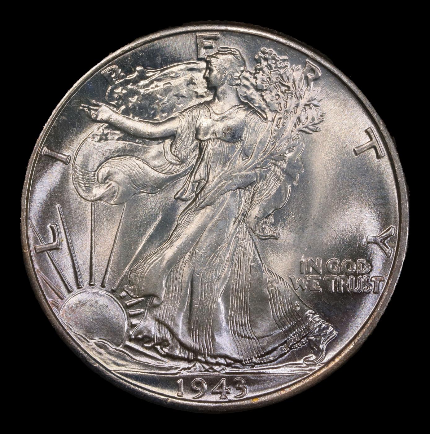 1943-p Walking Liberty Half Dollar Near Top Pop 50c ms68 SEGS