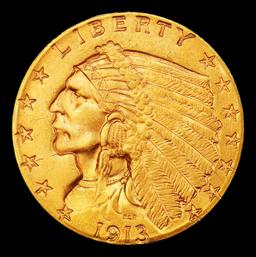 1913-p Gold Indian Quarter Eagle $2 1/2 ms64+ SEGS