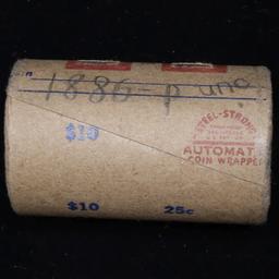 Full solid date 1886-p Uncirculated Morgan silver dollar roll, 20 coins