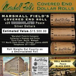 CCD- MARSHALL FIELDS RARE UNC Black Lvl 20 Coin Peace Roll