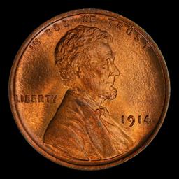 1914-p Lincoln Cent TOP POP! 1c ms67+ rd SEGS