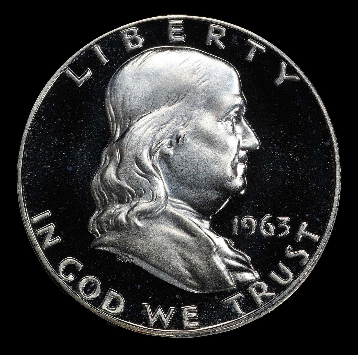 1963 Proof Franklin Half Dollar TOP POP! 50c pr69 DCAM SEGS
