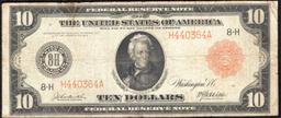 1914 $10 Large Size Red Seal FRN Rare Red Seal St. Louis, MO Grades vf+ FR-899