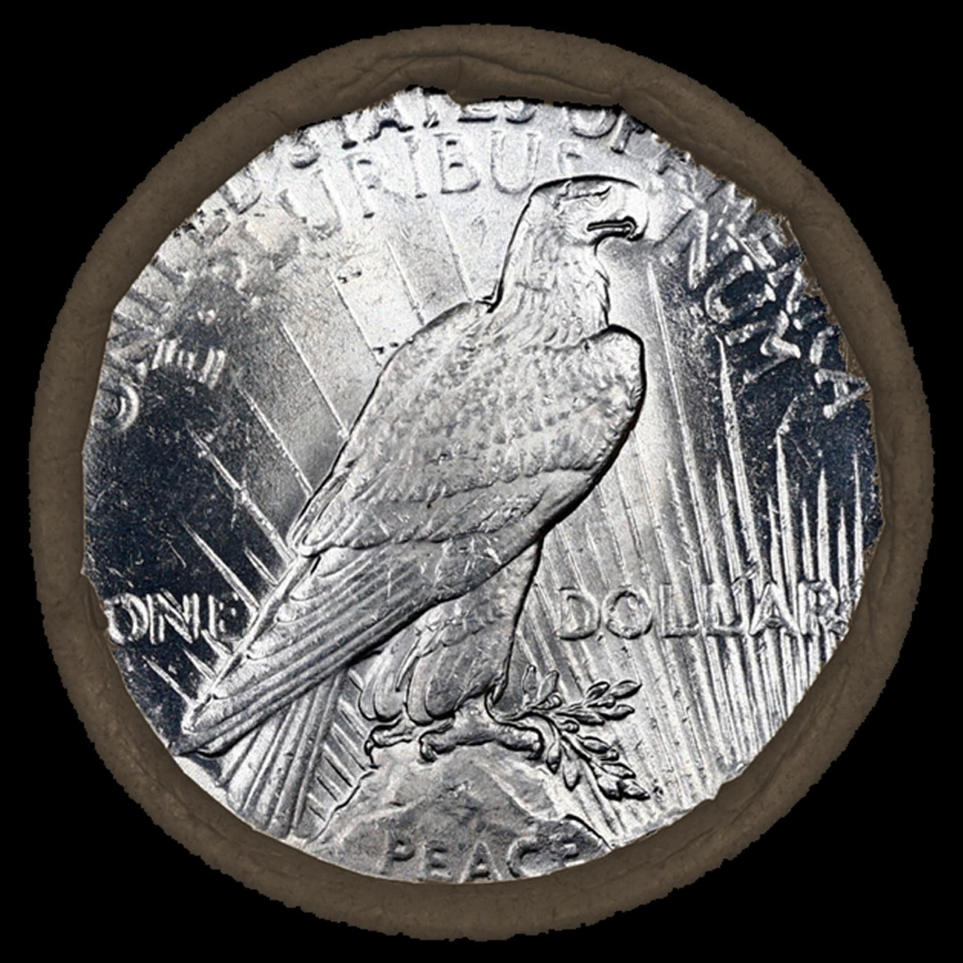 YE- 20 Mixed Morgan/Peace SEARS Dollar Roll Unc Morgan 'P' Rev/Peace 'P' Rev Ends