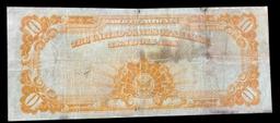 1907 $10 Large Size Gold Certificate Grades vf+ Signatures Parker/Burke
