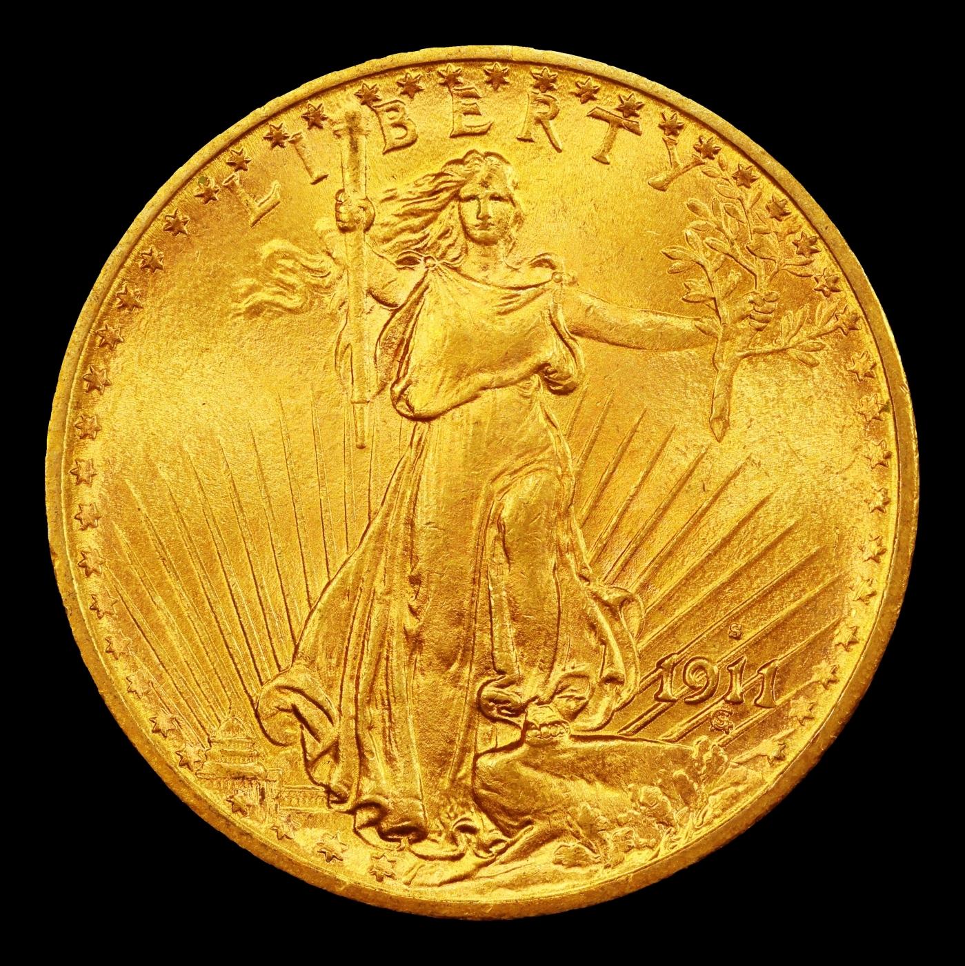 1911-s Gold St. Gaudens Double Eagle Near Top Pop $20 ms66+ SEGS