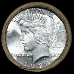 ER- SEARS Silver Peace Dollar $1 Roll UNC 20 Coin 1924/1922 Ends