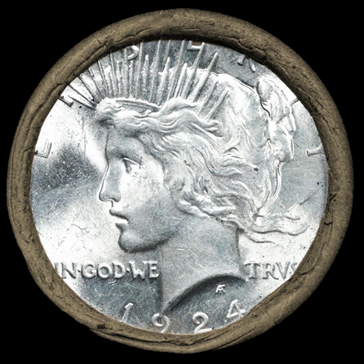 ER- SEARS Silver Peace Dollar $1 Roll UNC 20 Coin 1924/1922 Ends