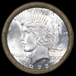 ER- SEARS Silver Peace Dollar $1 Roll UNC 20 Coin 1924/1922 Ends