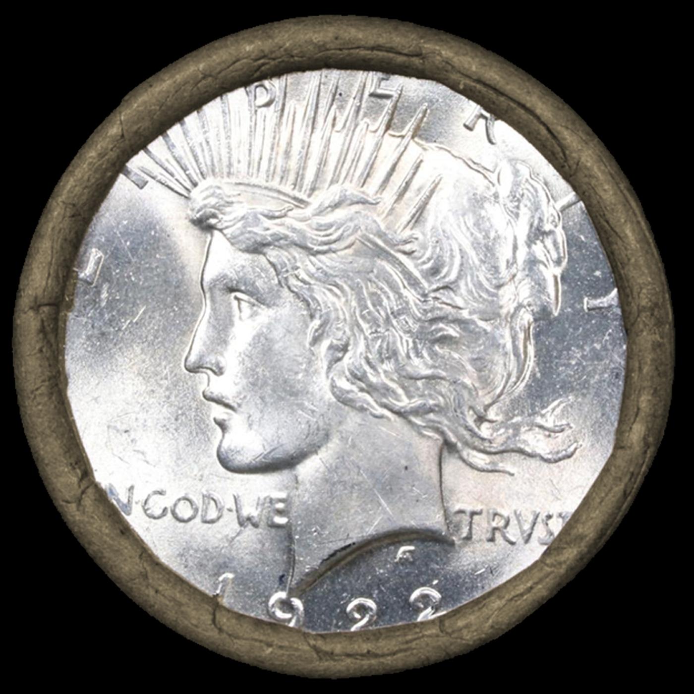 ER- SEARS Silver Peace Dollar $1 Roll UNC 20 Coin 1924/1922 Ends