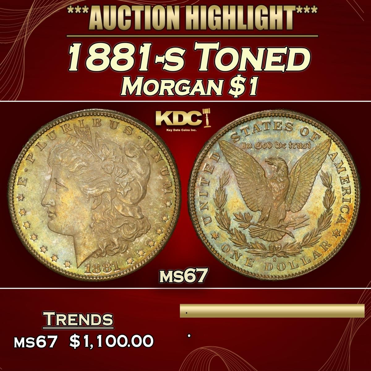 1881-s Morgan Dollar Toned $1 ms67 SEGS