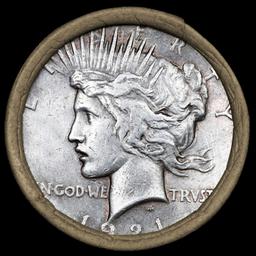 OA- 10 Circ Morgan/Peace Silver Dollar Roll SEARS 1921 Peace/Morgan 'S' Rev Ends