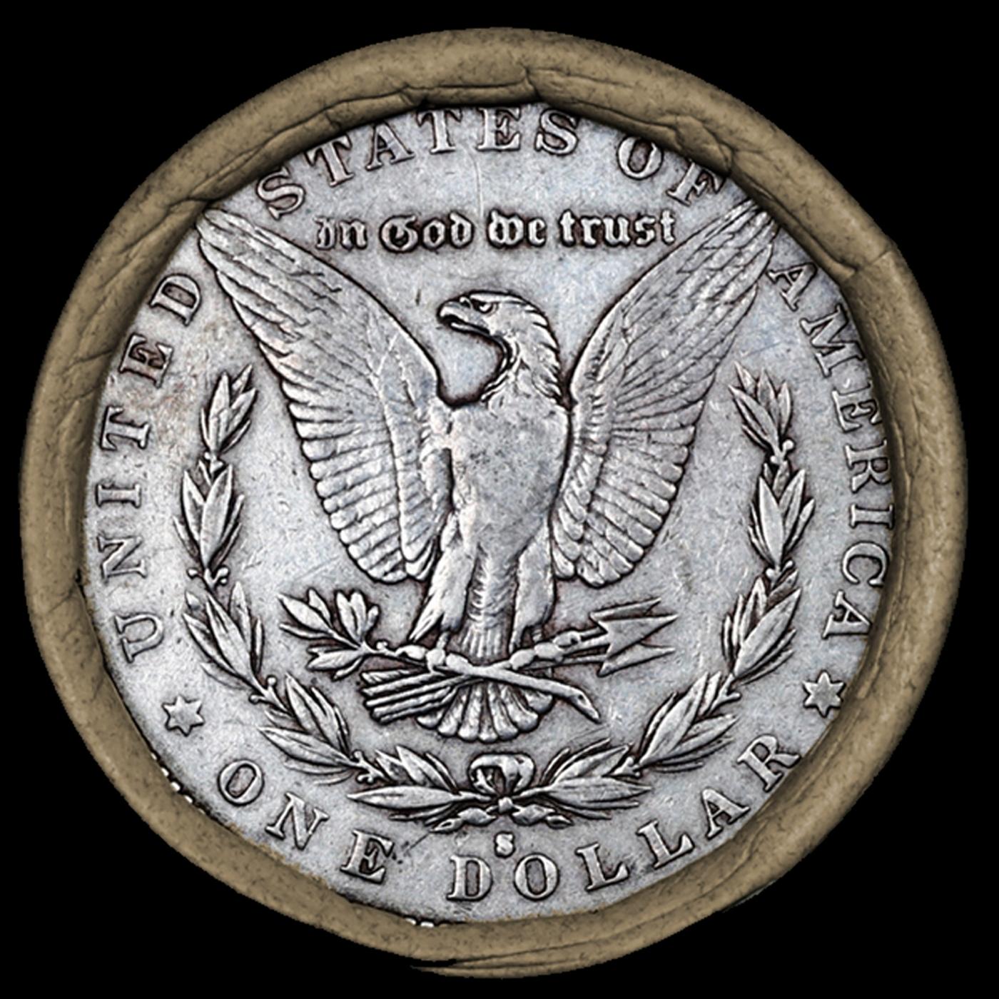 OA- 10 Circ Morgan/Peace Silver Dollar Roll SEARS 1921 Peace/Morgan 'S' Rev Ends