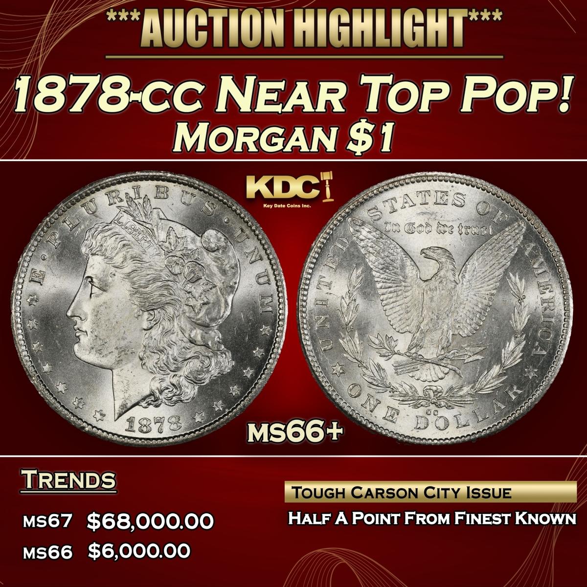 1878-cc Morgan Dollar Near Top Pop! $1 ms66+ SEGS