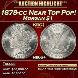 1878-cc Morgan Dollar Near Top Pop! $1 ms66+ SEGS