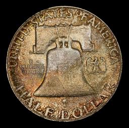 1951-p Franklin Half Dollar Toned TOP POP! 50c ms67+ fbl SEGS