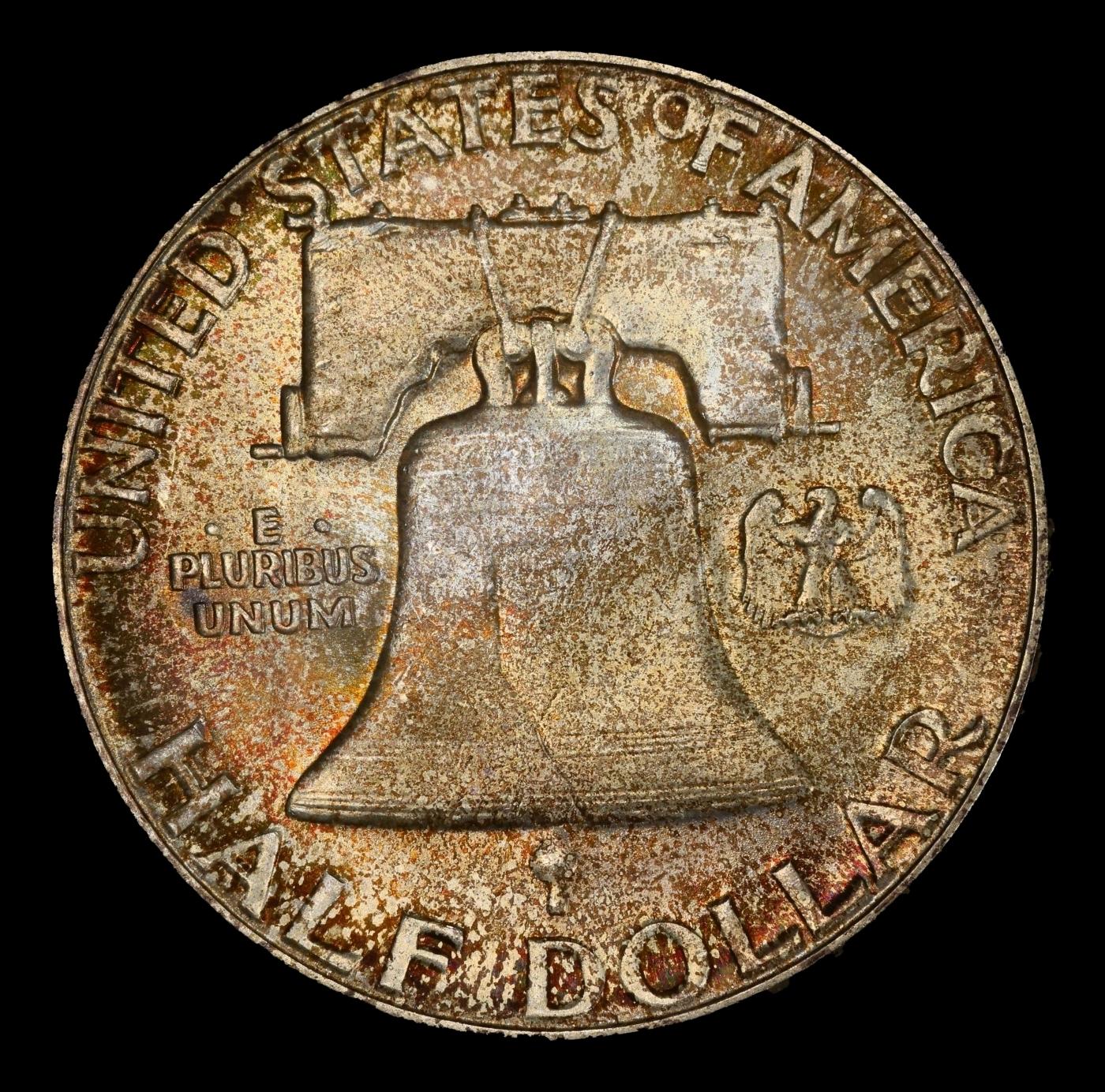 1951-p Franklin Half Dollar Toned TOP POP! 50c ms67+ fbl SEGS