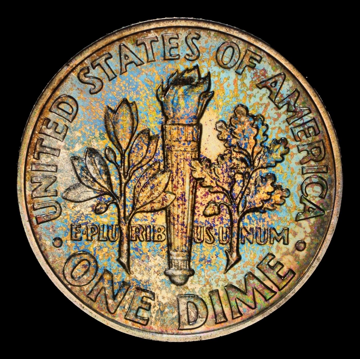 PCGS 1962 Proof Roosevelt Dime Colorfully Toned 10c pr66 PCGS