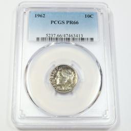 PCGS 1962 Proof Roosevelt Dime Colorfully Toned 10c pr66 PCGS