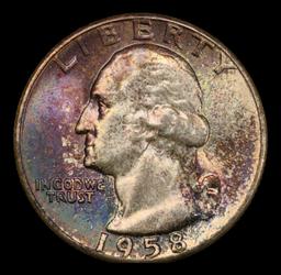 1958-p Washington Quarter Colorfully Toned TOP POP! 25c ms68 SEGS