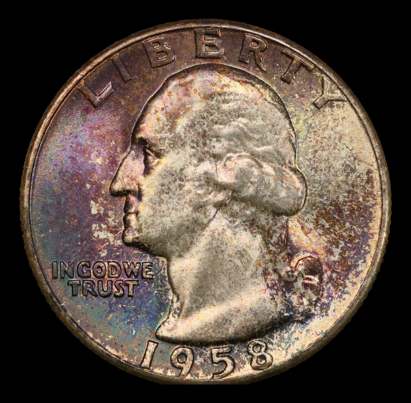 1958-p Washington Quarter Colorfully Toned TOP POP! 25c ms68 SEGS