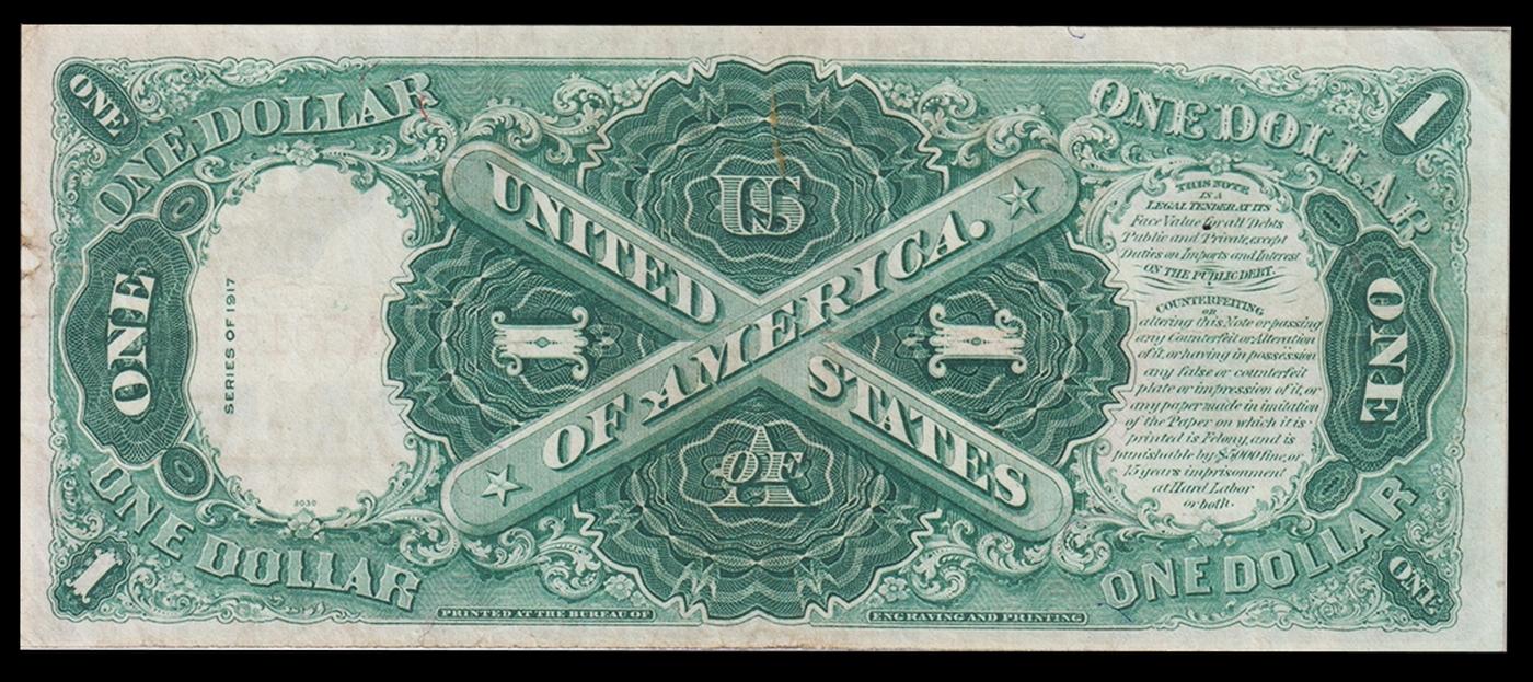1917 $1 Large Size Legal Tender Note Grades Select AU Signatures Elliott/Burke