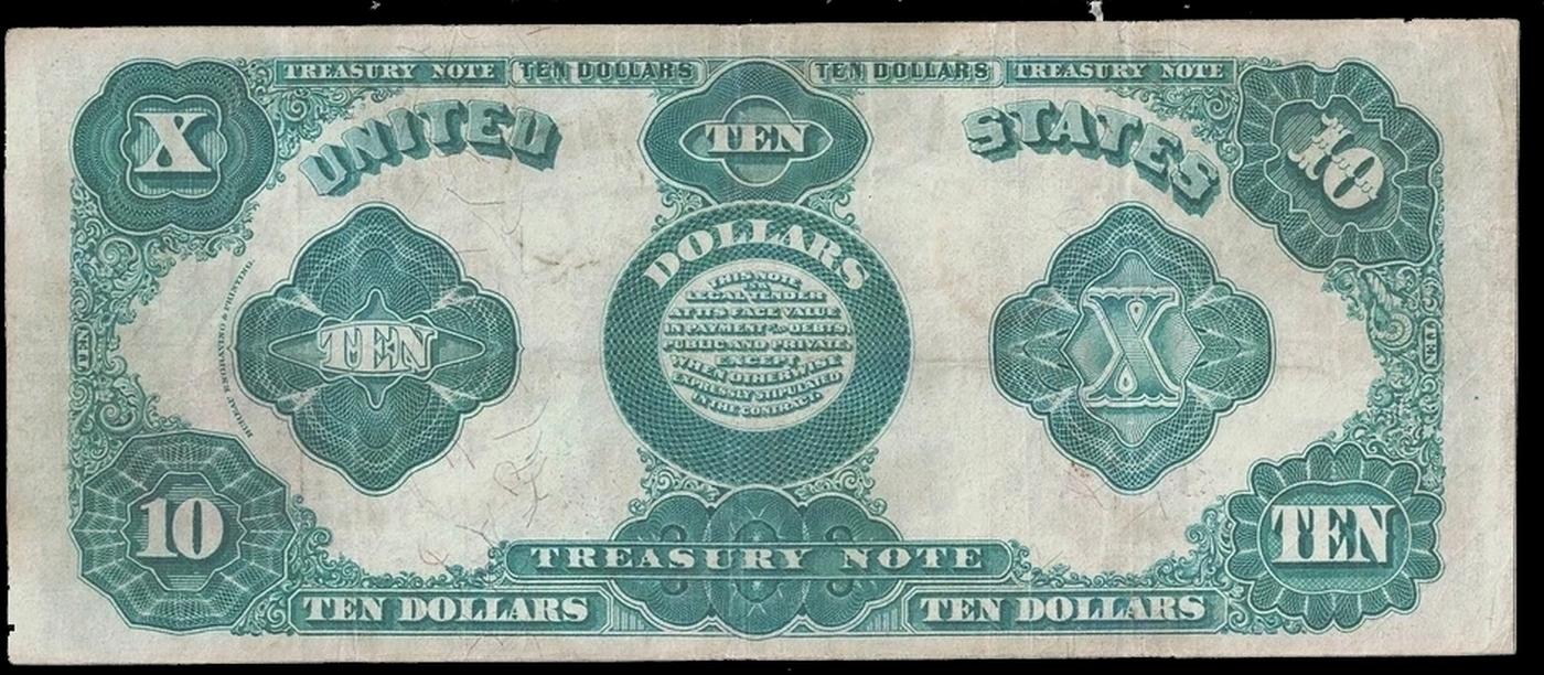 1891 $10 Treasury Note General General William Sheridan Grades xf Signatures Tillman/Morgan