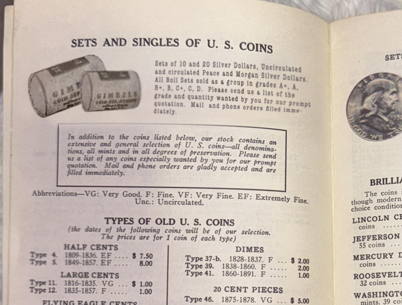 SO- UNC Silver Dollar GIMBLES Roll All Morgans 10 Coin B