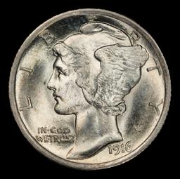 1916-p Mercury Dime Near Top Pop! 10c ms67+ FSB SEGS