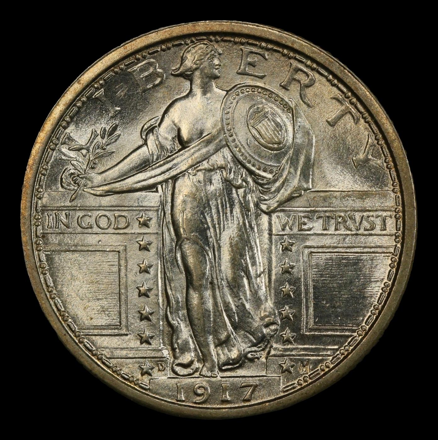 1917-d Ty I Standing Liberty Quarter 25c ms66+ fh SEGS