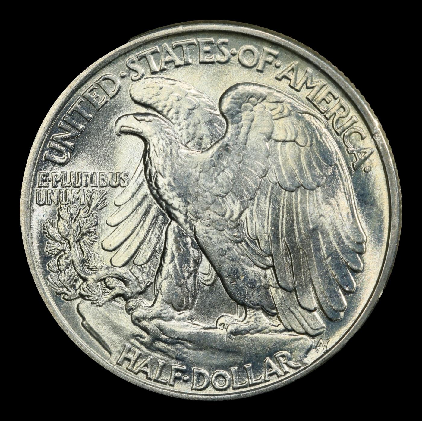 1943-p Walking Liberty Half Dollar Near Top Pop 50c ms67+ SEGS
