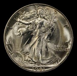 1941-d Walking Liberty Half Dollar Near Top Pop 50c ms67+ SEGS