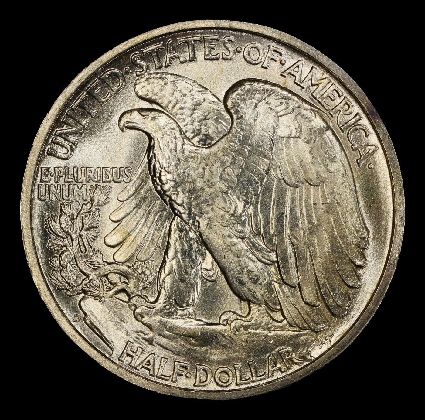 1941-d Walking Liberty Half Dollar Near Top Pop 50c ms67+ SEGS