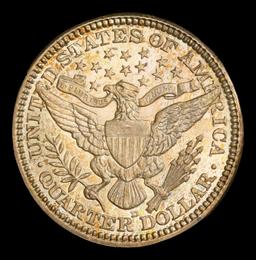 1914-d Barber Quarter Toned Near Top Pop! 25c ms66+ SEGS