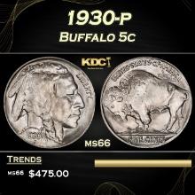 1930-p Buffalo Nickel 5c Grades ms66
