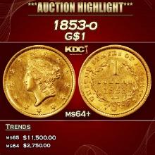 1853-o Gold Dollar $1 ms64+ SEGS