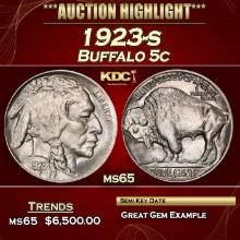 1923-s Buffalo Nickel 5c ms65 SEGS