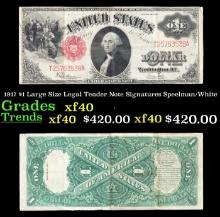 1917 $1 Large Size Legal Tender Note Grades xf40 Signatures Speelman/White
