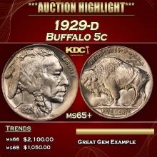 1929-d Buffalo Nickel 5c ms65+ SEGS