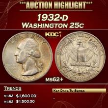 1932-d Washington Quarter 25c ms62+ USCG