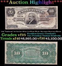 1886 $10 Red Seal Silver Certificate "Tombstone" FR-294  Grades vf+ Signatures Rosecrans/Huston