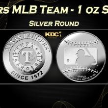 Texas Rangers MLB Team - 1 oz Silver Round Round