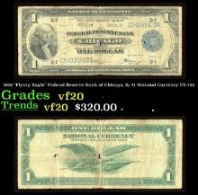 1918 $1 National Currency "Flying Eagle" Federal Reserve Bank of Chicago, IL Grades vf20 FR-728