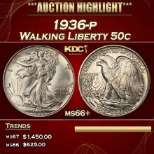 1936-p Walking Liberty Half Dollar 50c ms66+ SEGS