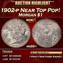 1902-p Morgan Dollar Near Top Pop! $1 ms66+ SEGS