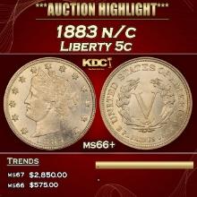 1883 n/c Liberty Nickel 5c ms66+ SEGS