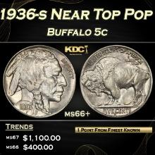 1936-s Buffalo Nickel Near Top Pop 5c ms66+ SEGS