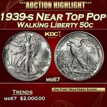 1939-s Walking Liberty Half Dollar Near Top Pop 50c ms67 SEGS