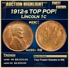 1912-s Lincoln Cent TOP POP! 1c ms66+ RB SEGS