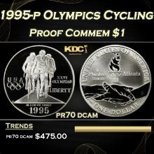 1995-p Olympics Cycling Proof Modern Commem Dollar $1 pr70 dcam SEGS